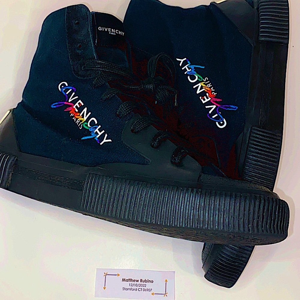 Givenchy Rainbow Logo Canvas & Leather Sneakers